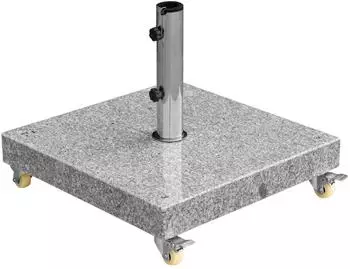 anndora Sonnenschirmständer eckig, Granit, hellgrau, 55kg, 360° Rollen (HSF-5581P)
