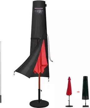 LuxusKollektion Sonnenschirm-Schutzh&uuml;lle 190x30/50cm, 420D Oxford, wasserdicht, bel&uuml;ftet
