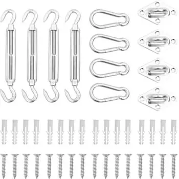 vidaXL Sonnensegel Zubeh&ouml;r-Set 12-tlg. Edelstahl (310245)