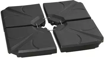 Outsunny Sonnenschirmständer 4-teilig befüllbar Sand/Wasser 18kg HDPE schwarz