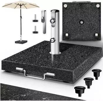 tillvex Granit-Sonnenschirmst&auml;nder eckig mit Rollen, 27kg, anthrazit (TVGNSSD-006)