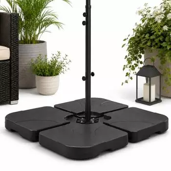 Mucola Sonnenschirmständer 4er-Set, befüllbar 60L / 80kg, schwarz