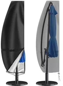 LuxusKollektion Ampelschirm Schutzhülle 420D Oxford, wasserdicht, UV-beständig, 280x30/81/45cm
