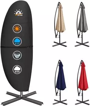 LuxusKollektion Ampelschirm-Schutzh&uuml;lle 600D Oxford 215x30x66/44cm, wasserdicht, UV-best&auml;ndig