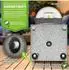 tillvex Granit-Sonnenschirmständer eckig 27kg mit Rollen, Edelstahlrohr, grau (TVGNSSD-005)