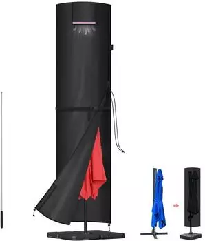 LuxusKollektion Ampelschirm-Schutzh&uuml;lle 420D Oxford, mit Stab, wasserdicht, 250x64/64cm