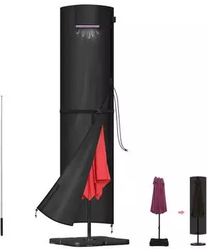 LuxusKollektion Ampelschirm-Schutzh&uuml;lle 220x50/50cm wasserdicht mit Bel&uuml;ftungs&ouml;ffnung f&uuml;r &Oslash;400cm