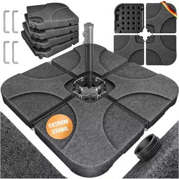 Kesser Sonnenschirmst&auml;nder 4-teilig, 60L / 80kg, Kunststoff, anthrazit