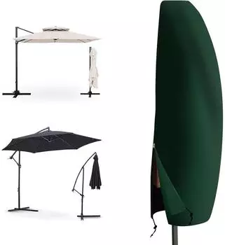 LuxusKollektion Sonnenschirmh&uuml;lle f&uuml;r Freischwinger, Polyethylen, gr&uuml;n, 265x40/70/50cm