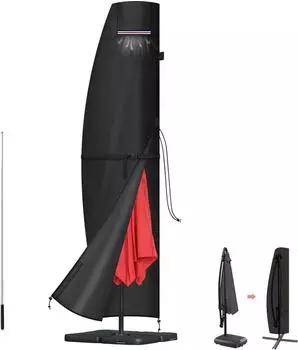 LuxusKollektion Ampelschirm Schutzh&uuml;lle 240x40/70/50cm, 420D Oxford, mit Stab & Bel&uuml;ftung