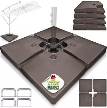 tillvex Sonnenschirmst&auml;nder f&uuml;r Ampelschirm, braun, 90L/120kg (TVKSSSD-004)