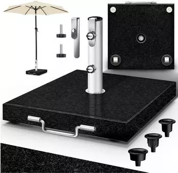 tillvex Sonnenschirmst&auml;nder Granit eckig schwarz 27kg (TVGNSSD-012)