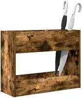 vidaXL Sonnenschirmhalter Ger&auml;ucherte Eiche 65 x 24 x 50 cm