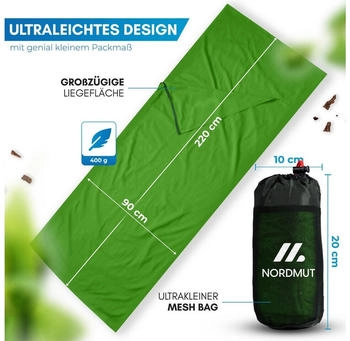 Nordmut Sleeping Bag Liner Ultralight 220 x 90 cm