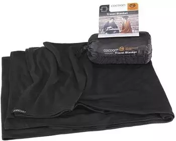 Cocoon Merino Wool Silk Travel Blanket (180 x 140 cm) Black