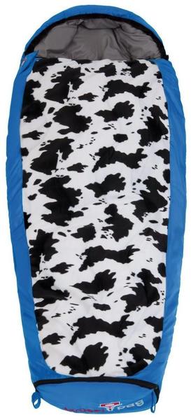 Grüezi Bag Kinderschlafsack Growing Cow rechts blau, Gr. 180x65x45cm