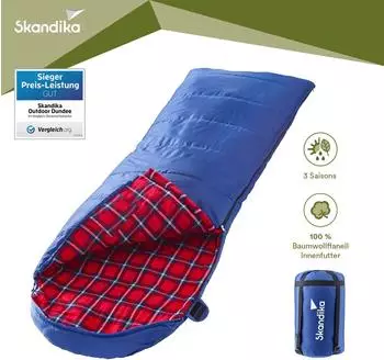 Skandika Dundee Deckenschlafsack blau/rot – Der Skandika Dundee Deckenschlafsack blau/rot: Ihr idealer Begleiter für Outdoor-Abenteuer