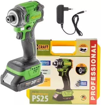 PROCRAFT PS25-1B-C Akku-Schlagschrauber 20V 230Nm 1/4" Brushless (PS25-1B-C)