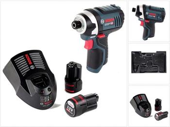 Bosch GDR 12V-105 Professional (2 x 3,0 Ah + Schnellladegerät) im Karton