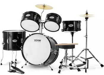 VEVOR Kinder-Schlagzeug-Set 5-teilig, 40,64cm, schwarz (SH-002-BK)