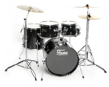 Fame FG22B-BK First Gig Rock Set, Schlagzeug schwarz, 22" Bass Drum, Pappel-Kessel (DRU0040966-000)