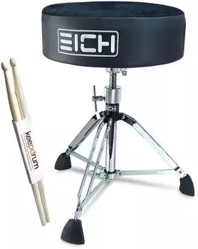Eich DBC400R-SST Subwoofer-Hocker, Velours, mit Trommelstöcken (dbc400rsst-kds)