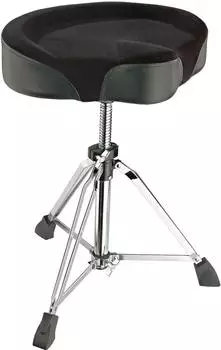 K & M Schlagzeuger-Hocker mit Drehspindel, Samtbezug, schwarz (14039)