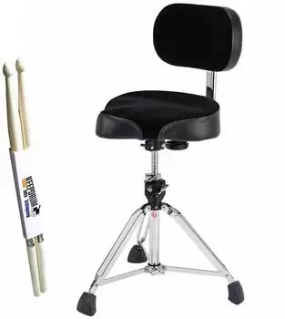 Gibraltar 9608MB Schlagzeughocker mit Lehne und Sticks (9608mb-kds)