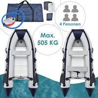 ArtSport Schlauchboot grau mit 2 Sitzbänken und Aluboden – aufblasbar- für 4 Personen- 3,20 Meter – Paddelboot inklusive Paddel Pumpe und Tasche
