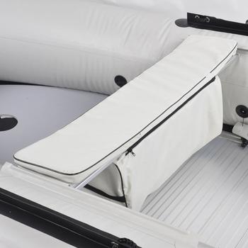 Nemaxx Professional Sitzbanktasche 87 cm mit Polsterauflage f&uuml;r 330 cm Schlauchboot - Sitzbankauflage, Boot Sitzpolster mit Tasche - extra weich - Schlauchboottasche, Stauraumtasche, hellgrau