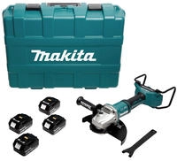 Makita DGA 900 T4KX2 Akku Winkelschleifer 36V ( 2x18V ) 230mm Brushless + 4x...