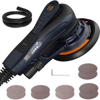 MAXXT 5,0 mm B&uuml;rstenloser Exzenterschleifer 230V + 10 Schleifscheiben
