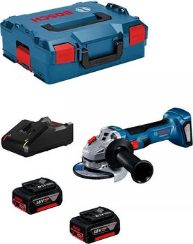 Bosch GWS 18V-7 Solo (2x 4,0 Ah + GAL18V-40 + L-Boxx 136)