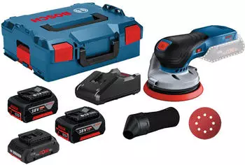Bosch GEX 18V-125 Professional (1x 4,0 Ah + 1x ProCORE 4,0 Ah + 1x 5,0 Ah + Ladeger&auml;t + L-Boxx)