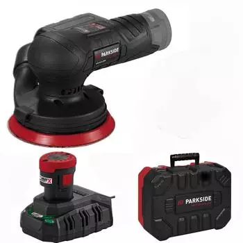 Parkside PAESP 12-Li + 25 x Bosch Schleifpapier mit Akku / Ladegerät