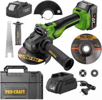 PROCRAFT PGA22-1B-C Akku-Winkelschleifer 20V 125mm Brushless (PGA22-1B-C)