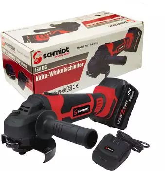 Schmidt Security Tools Akku-Winkelschleifer 18V 4,0Ah mit Akku & Ladegerät (AG-115)