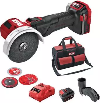 Flex-Tools LBE 76 12-EC Mini-Winkelschleifer 12V Set mit Akku und Ladegerät (535121)