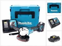 Makita DGA 504 RY1J Akku Winkelschleifer 18V 125mm Brushless + 1x Akku 1,5Ah +