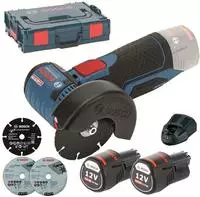 Bosch Professional Akku-Winkelschleifer GWS 12V-76 mit 2x Akku 3 Ah - in L-BOXX 102 -