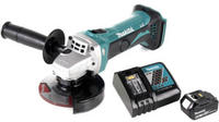 Makita DGA 452 RG1 Akku Winkelschleifer 18 V 115 mm + 1x Akku 6,0 Ah +...