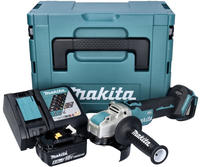 Makita DGA 521 RG1X1J Akku Winkelschleifer 18 V 125 mm X-LOCK Brushless + 1x...