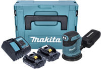 Makita DBO 180 SYJ Akku Exzenterschleifer 18 V 125 mm + 2x Akku 1,5 Ah +...