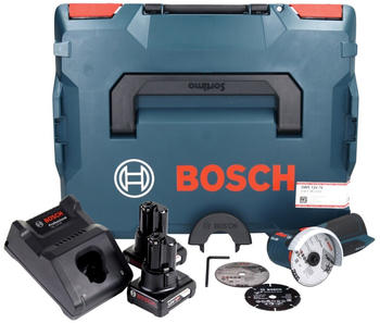 Bosch GWS 12V-76 Professional (2 x 6,0 Ah + Ladegerät + L-Boxx)