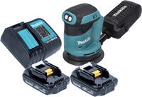 Makita DBO 180 SY Akku Exzenterschleifer 18 V 125 mm + 2x Akku 1,5 Ah +...