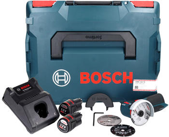 Bosch GWS 12V-76 Professional (2x 3,0 Ah + Ladegerät + L-Boxx)