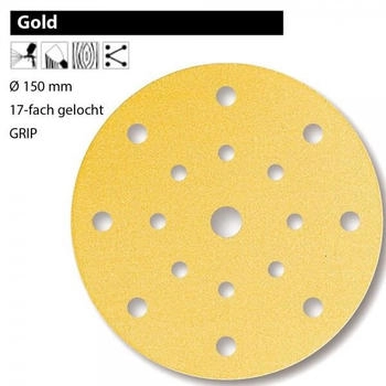 Mirka Gold Grip Scheiben gelocht kletthaftend Durchmesser &Oslash; 150 K150 Lochung: 17-Loch