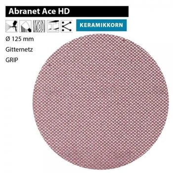 Mirka Abranet ACE HD Schleifgitter Scheiben Durchmesser Ø 125 K80