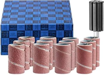 Pferd Schleifhülsen-Set 13-tlg. Korund Ø15x30mm A60,80,150,240 mit Halter Schaft-Ø 6mm (42298002)