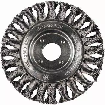 Klingspor Rundbürste BR 600 Z gezopfter Draht einreihig Stahl 0,5 115 x 14 x 22,23 mm (358311)